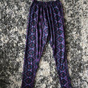 SweetLegs Women’s Geometric Diamond Leggings | Size Large | Multi-Color